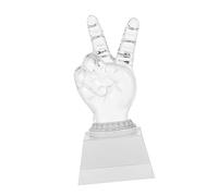 JOINPAYA Hand Shaped Crystal Trophy Elegant Transparent Award Decor Premium Crystal Material Vivid Desktop Decoration Durable and Practical Prize Trophy for Home Event