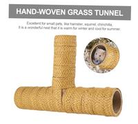JOINPAYA Hand-woven Grass Tunnel Nest for Small Pets Natural Breathable Hamster Hideaway Comfortable Activity Center for Guinea Pigs and Rabbits Foraging Tube for Use