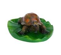 JOINPAYA Handmade Brown Turtle Garden Ornament Animal Crafts Floating Tortoise Statue for Outdoor Desktop Decoration Unique Wildlife Figurine for Patio Pool Landscaping