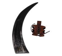 JOINPAYA Handmade Viking Style Drinking Horn Mug 30-35cm Large Capacity Nordic Mead Cup Authentic Goat Horn Medieval Chalice for Home Bar Decor Random Color