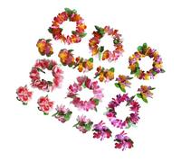 JOINPAYA Hawaiian Hair Wreath and Flower Wristbands Set Lifelike Floral Headband with Comfortable Polyester Texture 6 Sets for Holiday and Photography Beach Party Accessories