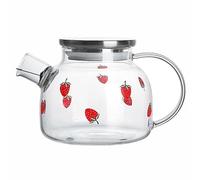 JOINPAYA High Borosilicate Glass Cold Brew Tea Kettle 1000ml with Infuser Heat Resistant Beverage Pitcher for Loose Leaf Tea and Cold Water Brewing