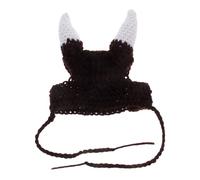 JOINPAYA Horn Hat with Comfortable Fit Pirate Costume Pet Cat Knitted Yarn Cap and Cute Viking Horn Design for Cats and Small Dogs Suitable for Parties and Photo Shoots