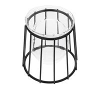 JOINPAYA Hydroponic Vase with Iron Rack, Geometric Black Line Decorative Glass Container for Green Plants, Home and Office Indoor Water Culture Flower Pot