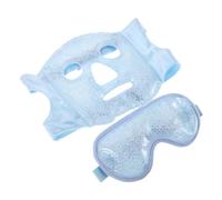 JOINPAYA Ice Face Mask and Eye Cold Compress Set for Women and Men Blue Cooling Face Mask with White Ice Eye Reusable Cold Packs for Dark Circles Puffiness Relief and Headache Therapy