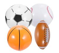 JOINPAYA Inflatable Beach Sports Ball Lightweight Plastic Summer for Adults Includes Soccer Basketball Baseball Football Portable for Pool Beach Party Outdoor Fun