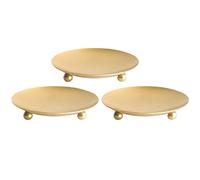 JOINPAYA Iron Candle Plates Creative Candle Tray Set 3pcs Simple Golden Candlestick Holders for Christmas and Dating Home Decoration