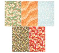 JOINPAYA Japanese Style Wrapping Paper 5pcs Set Origami Crane Design, Floral Tissue Wrappers for Wrap, Bouquet Packaging for Birthdays and Holidays Random Style