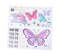 JOINPAYA Kids Growth Chart Sticker Height Chart Decal 2 Sheets with Lovely Butterflies Pattern Design, PVC Material Removable Without Residue for Nursery Room and Interior Walls