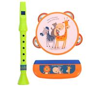JOINPAYA Kids Musical Instrument Set Including Piccolo Flute Harmonica and Tambourine Drum Lightweight Educational Music Toys for Toddlers and Beginners