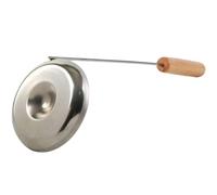 JOINPAYA Kitchen Tool Stainless Steel Concave-Convex Frying Spoon with Wooden Handle for Preparing Fried Foods Pancakes Doughnuts for Cooking Enthusiasts Random Style