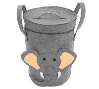 JOINPAYA Large Felt Laundry Hamper with Lid and Handles - Elephant Cartoon Design, Foldable Felt Storage Basket for ’ Bedroom, Portable Dirty Clothes Organizer for Home Use