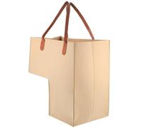 JOINPAYA Large Laundry Pouch Felt L-shaped Laundry Basket Beige Simple Generous Style Space Saving Organizing Sundries Storage Case for Home Suitable for Storing Clothes on Staircase