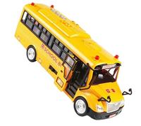 JOINPAYA Large Pull Back School Bus with Musical Lights Realistic Inertia Movable Car for Simulation Model Bus for Gift