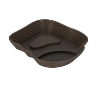 JOINPAYA Large Reptile Turtle Bathing Pool and Feeding Dish, Double-sided Plastic Turtle Soaking Bowl, Dark Brown Aquarium Habitat Water Basin for Bearded Dragon and Lizard