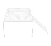 JOINPAYA Large White Chicken Coop Platform Rack Ladder, Iron Feeding and Drinking Holder for Poultry, Practical Rutin Chicken Climbing Shelf for Farm and Backyard Use