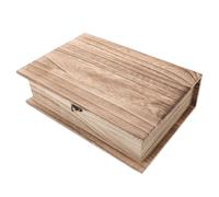 JOINPAYA Large Wooden Box with Hinged Lid Featuring Elegant Book-shaped Design, Crafted from Wood with Large Capacity for Organising Books and Keepsakes, for Home or Office Use