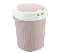 JOINPAYA Lidded Push-top Kitchen Trash Can Large Pink, Press Lid Garbage Bin for Home, Office, and Hotel Waste Disposal