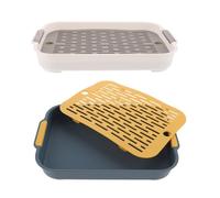 JOINPAYA Litter Box Convenient for Daily Cleaning and Flat Bottom 2pcs with Heightened Fence Design Prevents Feet from Getting Stuck, Suitable for Indoor Use with Guinea