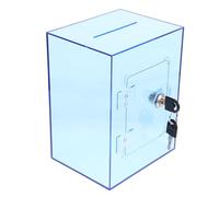 JOINPAYA Lockable Acrylic Money Saving Box with Key for Coins Tips Raffle Tickets Transparent Piggy Bank Jar for Adults and Donations Portable Cash Storage Container with Secure Lock