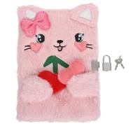 JOINPAYA Lockable Plush Cat Diary Notebook A5 with Key for Boys and School Writing and Drawing Activities