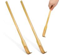 JOINPAYA Long Handle Bamboo Back Scratcher 2pcs for Body Relaxation, Wooden Itch Relief Stick for Women and Elderly
