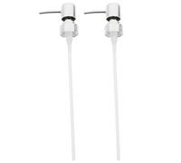 JOINPAYA Lotion Press Type Dispenser Replacement 2pcs Silver Pump with 20cm Tube Soap and Lotion Bottle Pump for 2.5cm Neck Diameter, Suitable for Home and Shop Use
