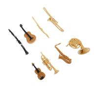 JOINPAYA Lovely Miniature Violin Model and Mini Saxophone Toy Set Delicate Wear-resistant Woodwind Instrument Models for Home Decor and Educational Play