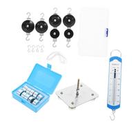 JOINPAYA Magnetic Pulley Block Set with Stable Metal Base and Hook Weights Force Gauge Included Middle School Physics Mechanics Teaching Kit for Classroom Experiments and Mechanical Force