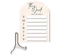 JOINPAYA Magnetic Weekly Meal Planner Board with Acrylic and Wood Frame Dry Erase Fridge Menu Board for Household and Office Creative Magnetic Sheet and Planner for Kitchen Use