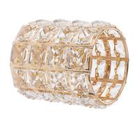JOINPAYA Makeup Brush Holder Stylish Design Crystal Desktop Pen Container and in with Golden White Crystal, Stable on The Table, for Or Office Christmas Desktop Organiser