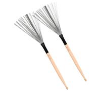 JOINPAYA Maple Wood Dual-head Drum Wire Brush Sticks Pair with Carbon Steel Wire for Jazz Drums Percussion Accessories