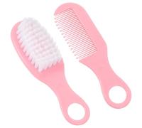 JOINPAYA Massage Comb and Soft Hair Brush for Newborns, Pink Plastic Material with Smooth Use and Gentle Care, for Delicate Scalp and Hair