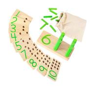 JOINPAYA Math Wooden Number Cognitive Blocks Educational Mathematics Teaching Tools for Age Bright Color Montessori Early Learning Intelligence Development Puzzle