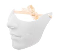 JOINPAYA Mechanical Style Half Face Mask for Adults in White Plastic, Artistic Decorative Collectible Item for Themed Parties and Home Use