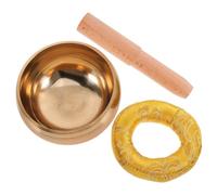 JOINPAYA Meditation Singing Bowl Set with Cushion and Stick, Portable Copper Sound Bowl for Home Decoration and Therapeutic Yoga Meditation, Simple Design for Men and Women Random Color