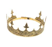 JOINPAYA Men's Royal Costume Crown King Birthday Tiara Alloy Alloy King Headband Medieval Accessory