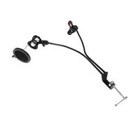 JOINPAYA Microphone Arm Stand with Dual Gooseneck Flexible Mic Holder for Live Streaming and Podcasting Sturdy Desktop Base with Filter Portable Compact Design for Travel