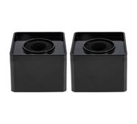 JOINPAYA Microphone Logo Flag Cube in Outdoor Interview Scenarios 2pcs Black Abs with Blank Surface for Logo Sticker, Compact Square Design for Professional Interviewers