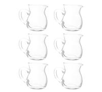JOINPAYA Mini Glass Creamer Pitcher 6Pcs Milk Jugs 100Ml for Coffee Tea Syrup Home Kitchen Small Liquid Storage Dispenser