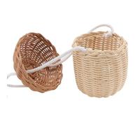 JOINPAYA Mini Rattan Pinecone Crossbody Bag, Hand-woven Portable Straw Handbag, Small Cute Storage Purse for Travel and Photography Props