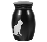 JOINPAYA Miniature Black Pet Urn for Ashes, Dog and Cat Cremation Keepsake Container, Memorial Bone Ashes Storage for Small Pets