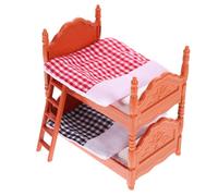 JOINPAYA Miniature Bunk Bed Set for Dollhouses Bedroom Furniture Model with Quilts and Bed Dollhouse Accessories for Creative Play and Scene Layout