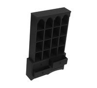 JOINPAYA Miniature Dollhouse Bookshelf Black Wooden Vintage Cabinet for Dollhouse Accessories Compact Storage Enhancing Creative Play and Organizational Skills