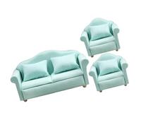 JOINPAYA Miniature Dollhouse Sofa Deep Green Fabric Miniature Furniture for Doll House Decoration and Photography Props Mini Armchair and Sofa for Tiny Home Scenes