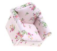 JOINPAYA Miniature Floral Dollhouse Sofa Armchair Realistic Bedroom Furniture Accessory for Living Decor Tiny Couch Model for Dollhouse Scenes and Creative Layouts