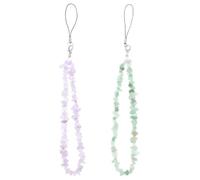 JOINPAYA Mobile Phone Chain 2pcs Natural Crystal Gemstone Beads Lightweight Anti-lost Wrist Strap for Mobile Phones and Bags