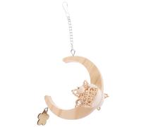 JOINPAYA Moon Shape Wooden Bird Swing Bird for Parakeets Providing A Fun Place to Climb Beige Perch for Parrot Cage