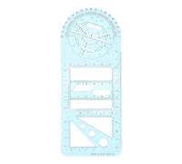 JOINPAYA Multipurpose Plastic Draft Ruler Set for School Use with Geometric Templates and Measuring Size Features, for Drawing, Design, and Mathematics Learning