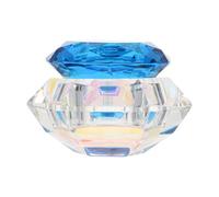 JOINPAYA Nail Acrylic Liquid Powder Container Diamond Shape with Lid Lake Blue Crystal Bowl for Manicure and Salon Use